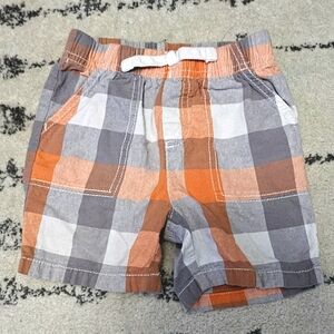 Jumping Beans Orange and Gray Plaid Kids Shorts
